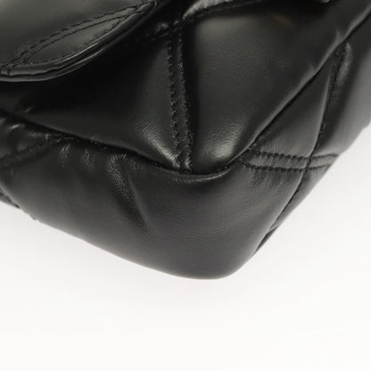 Versace Chain Shoulder Bag Leather Black Gold