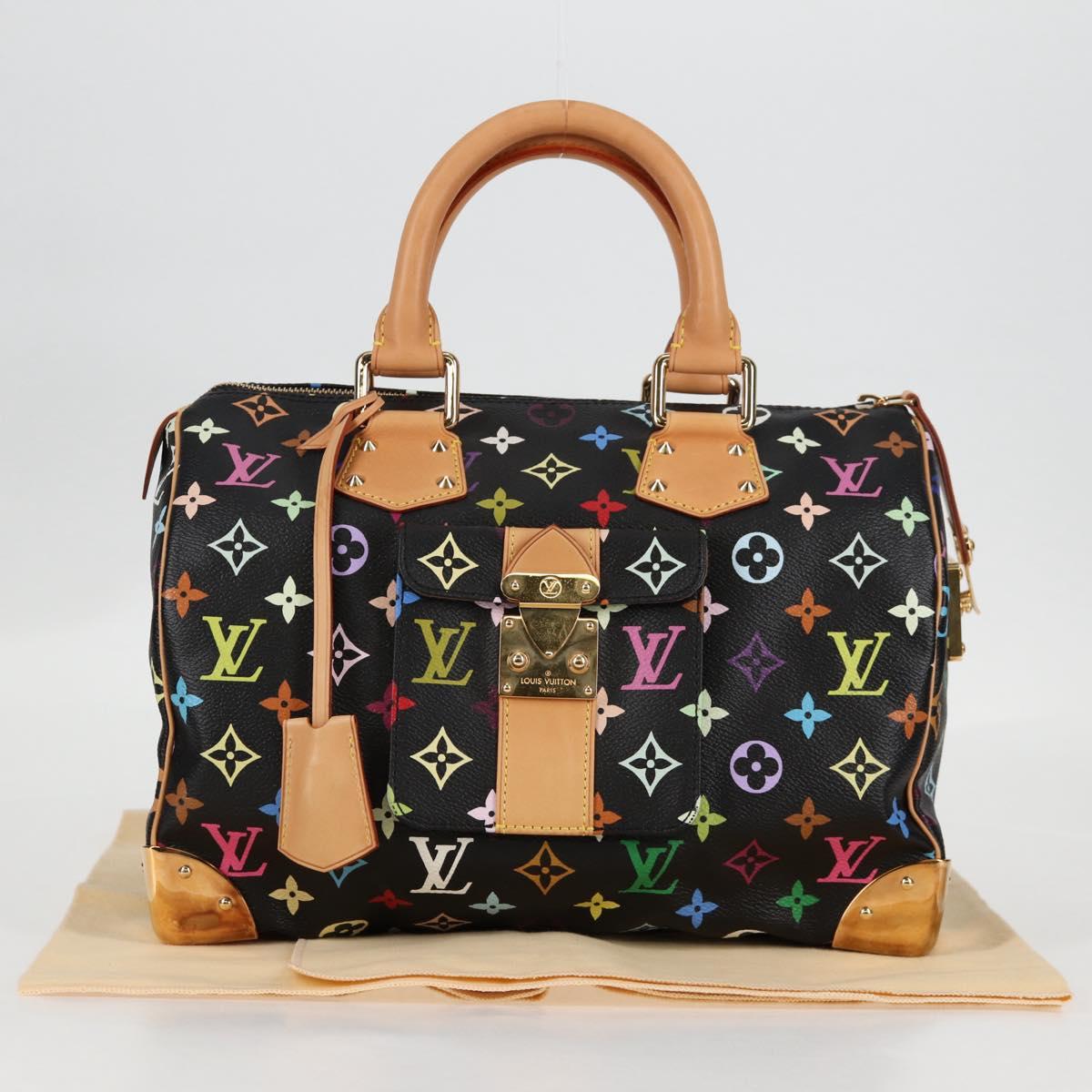 Louis Vuitton Monogram Multicolor Speedy 30 Hand Bag Black M92642