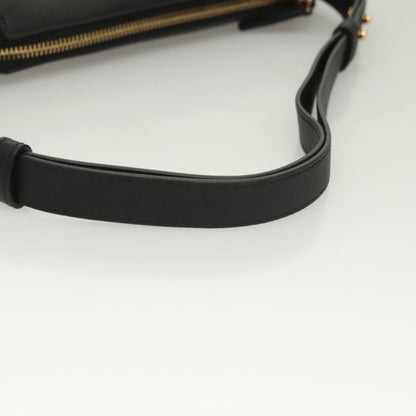 Versace Shoulder Bag Leather Black Gold