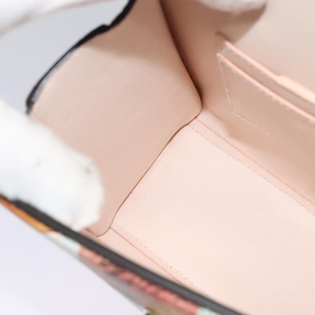Salvatore Ferragamo Gancini Chain Hand Bag Leather 2WAY Pink Gold