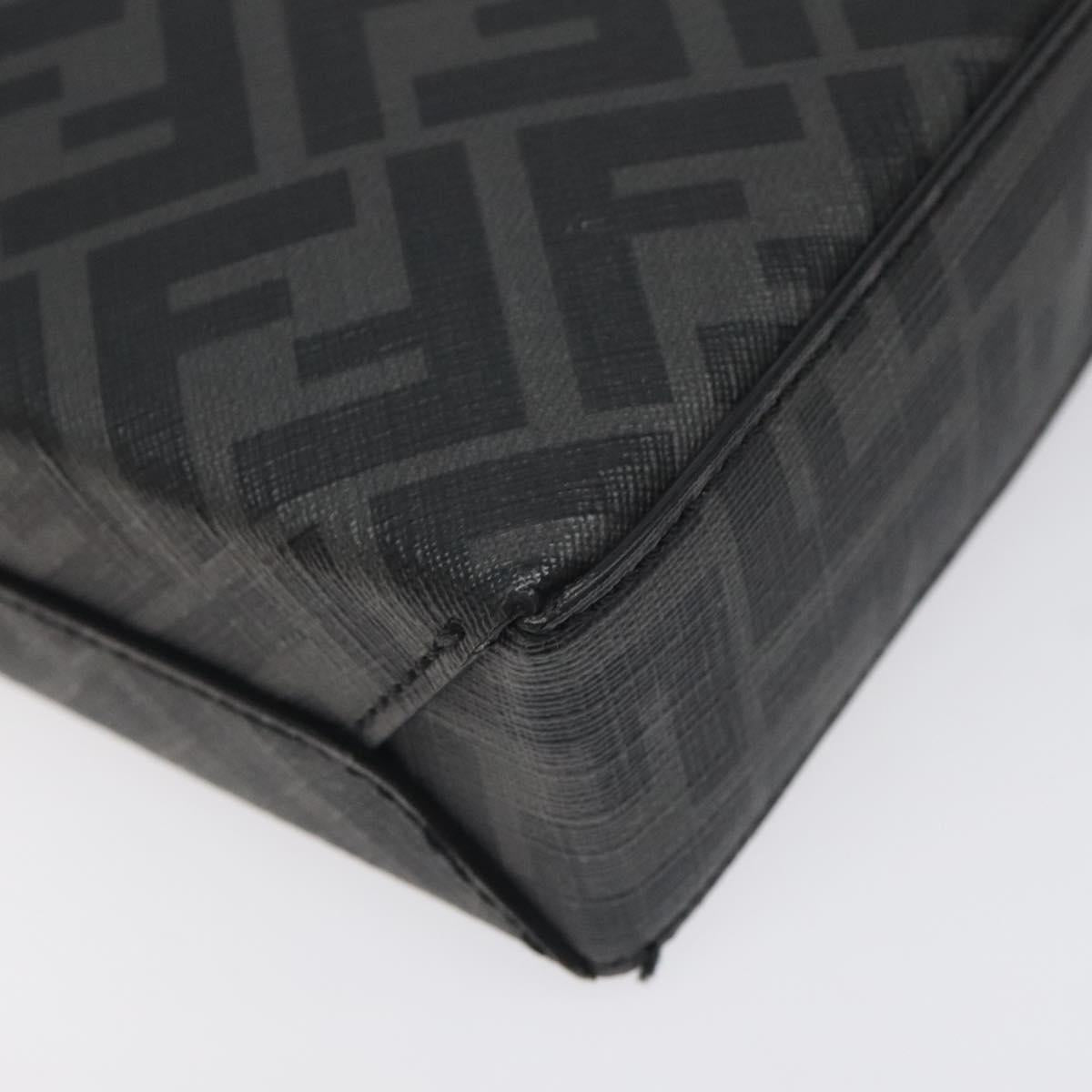 Fendi Zucca Canvas Clutch Bag Pvc Black Silver
