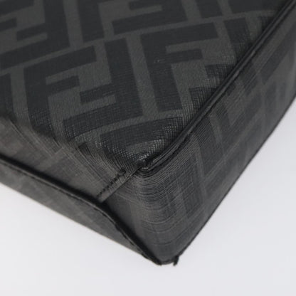 Fendi Zucca Canvas Clutch Bag Pvc Black Silver