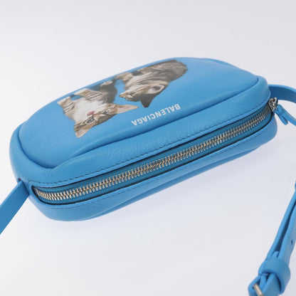 Balenciaga Camera Bag Every Day Bag Leather Blue Silver 489809
