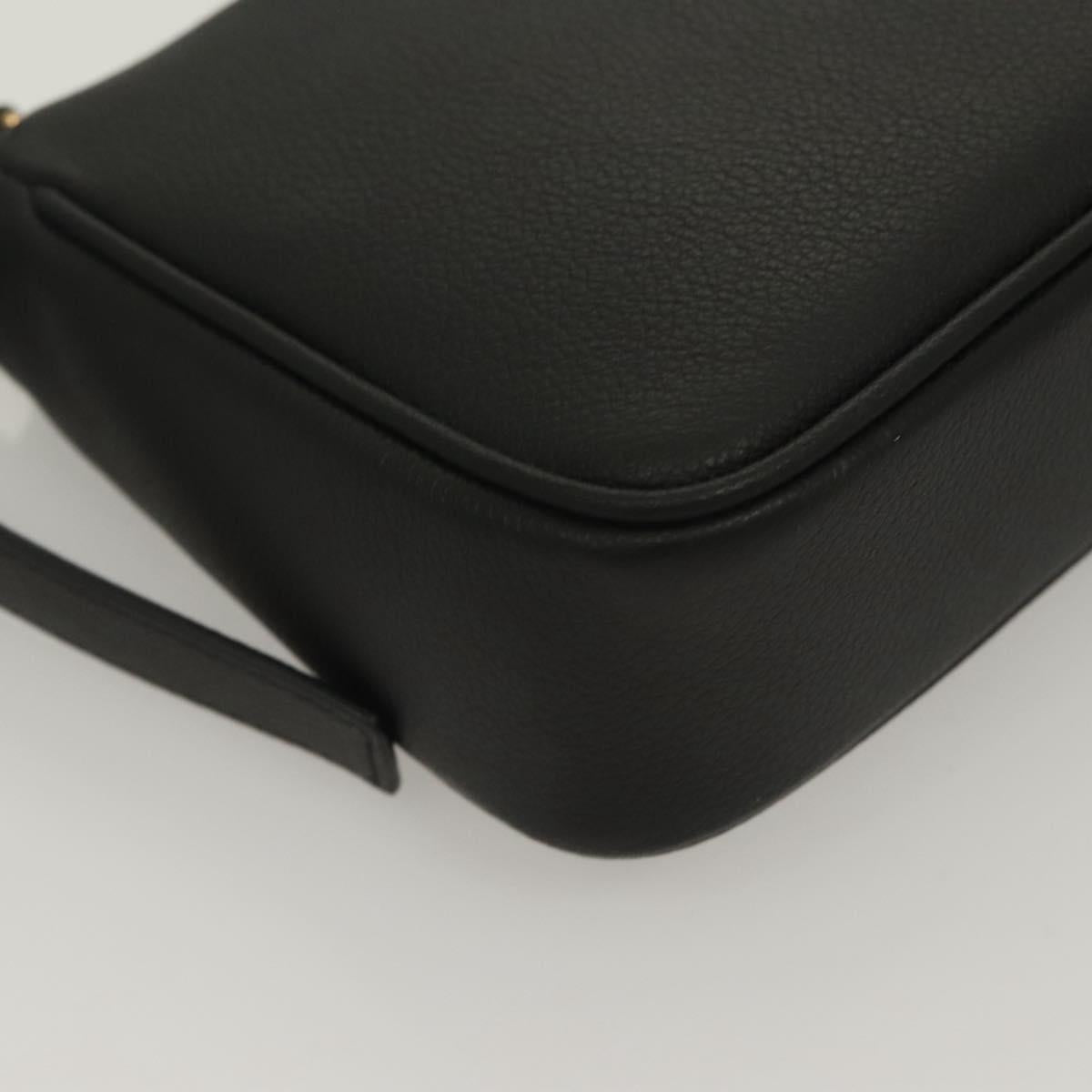 Versace Shoulder Bag Leather Black Gold