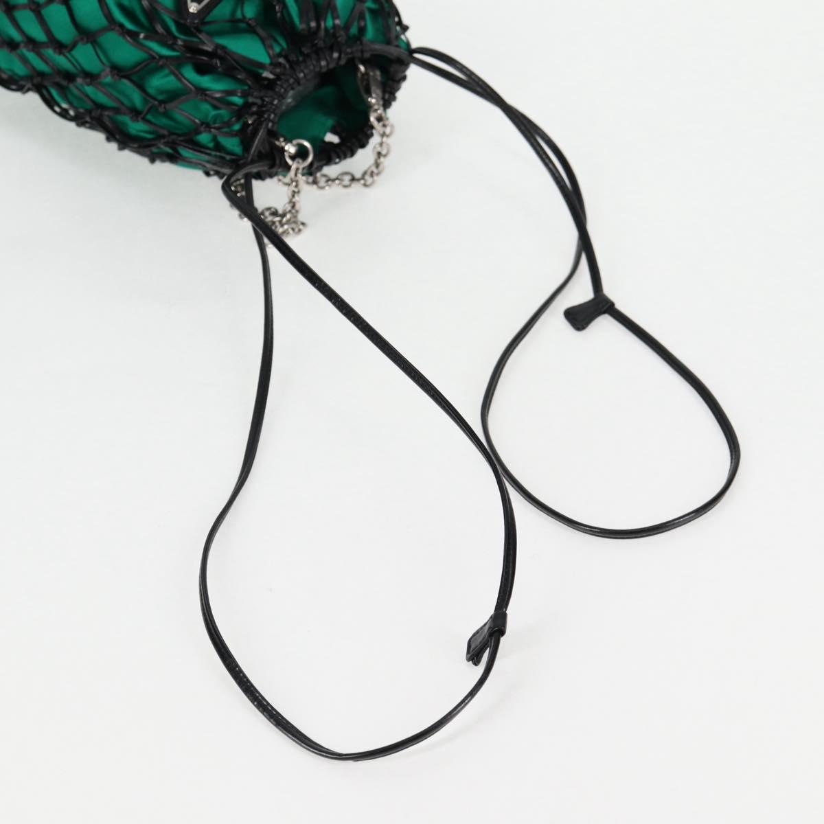 Prada Chain Shoulder Bag Satin Green