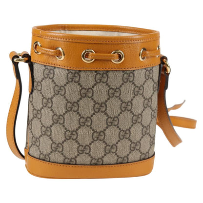 Gucci Gg Supreme Shoulder Bag Pvc Beige Gold 660304