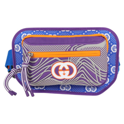 Gucci Waist Bag Nylon Silver Purple 752102