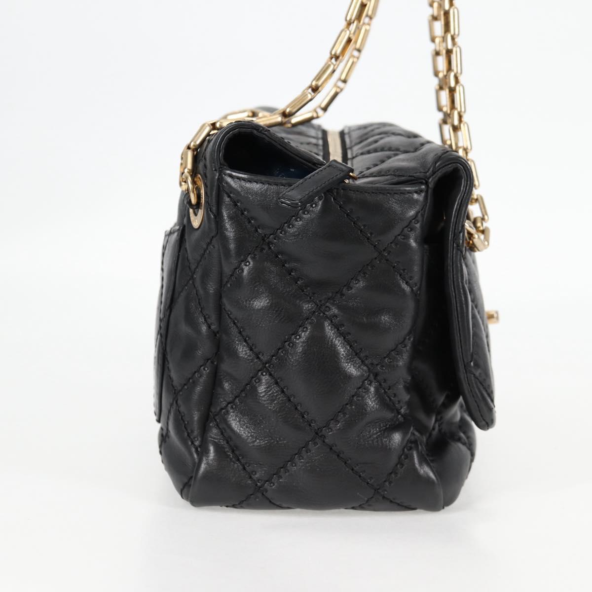 Chanel Matelasse Chain Shoulder Bag Lamb Skin Black Gold Cc