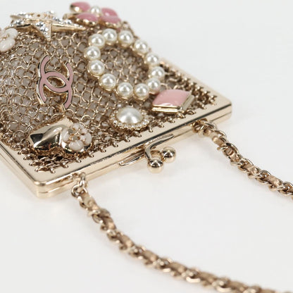 Chanel Camellia Coco Mark Chain Pouch Metal Gold Ap2890 Cc