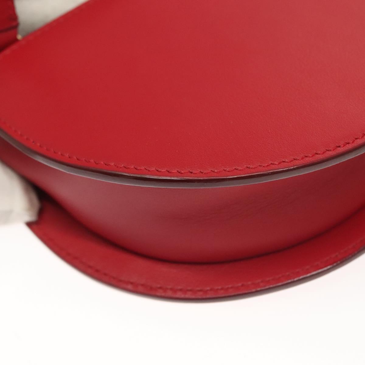 Bally Shoulder Bag Leather Red Gold