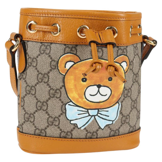 Gucci Gg Supreme Shoulder Bag Pvc Beige Gold 660304