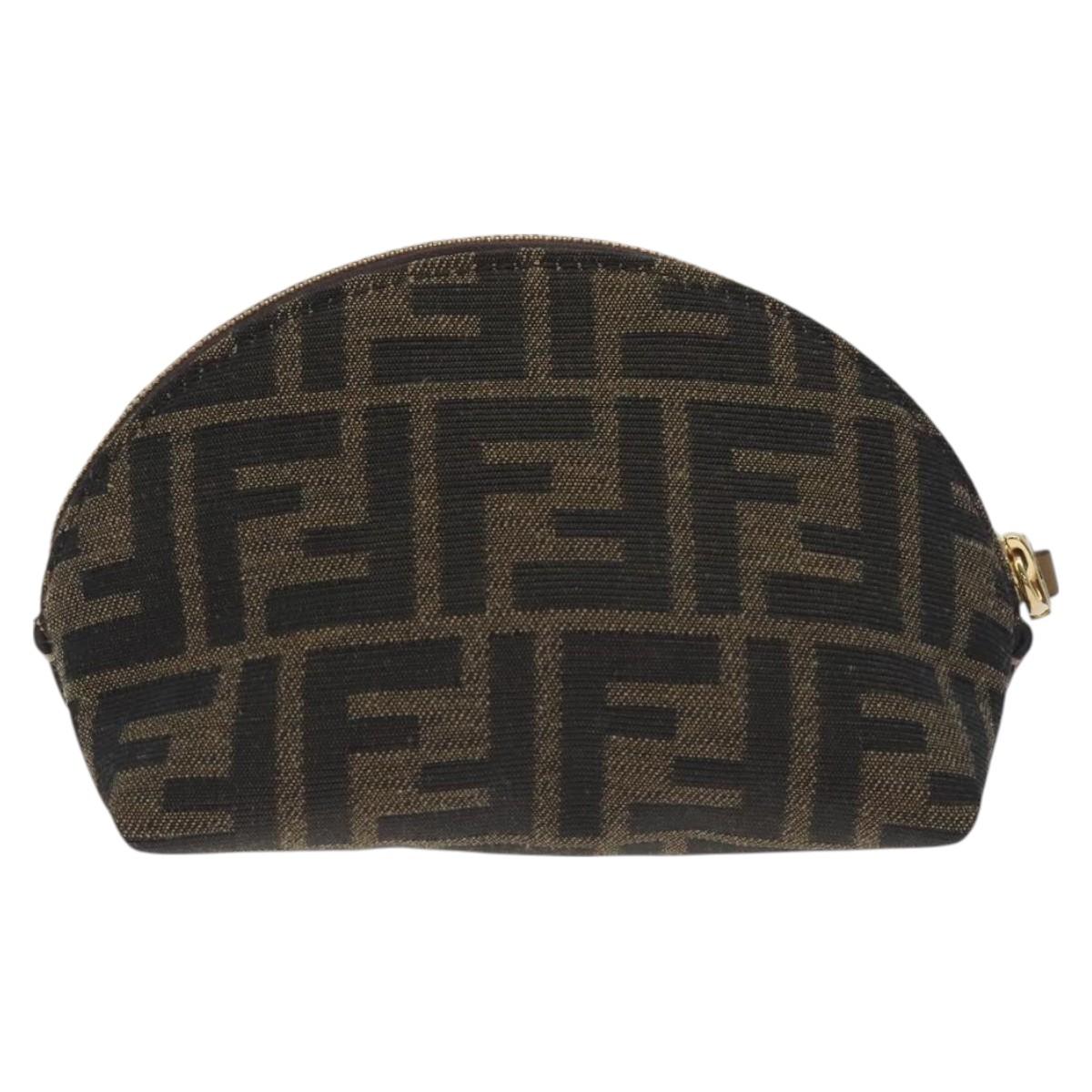 Fendi Zucca Canvas Pouch Black Brown