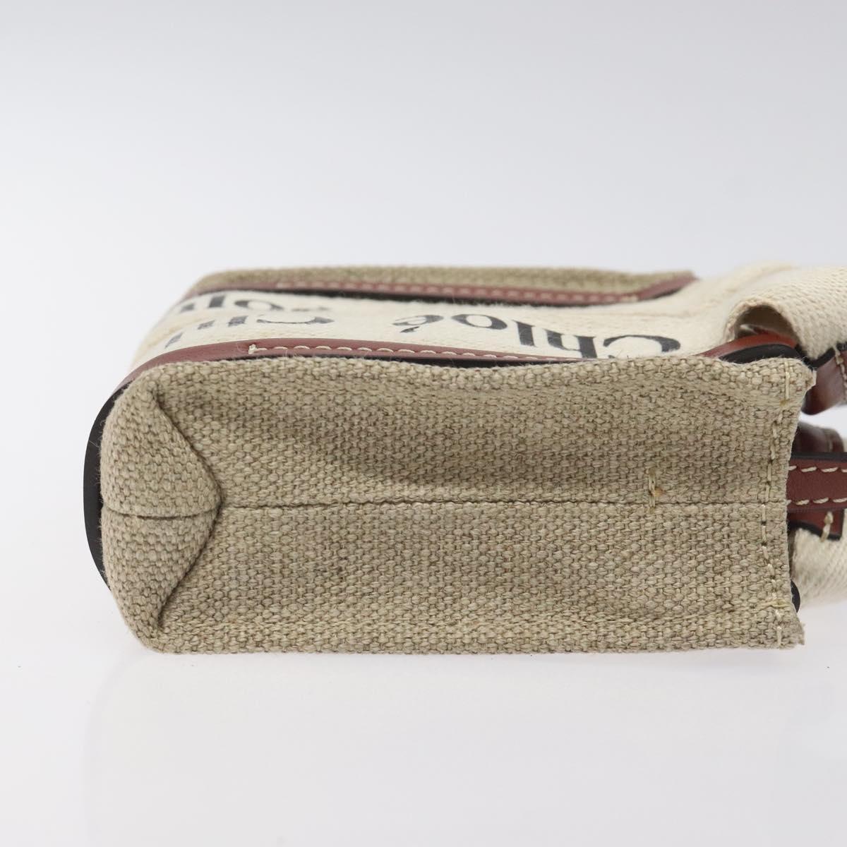 Chloe Woody Hand Bag Canvas 2WAY Ivory