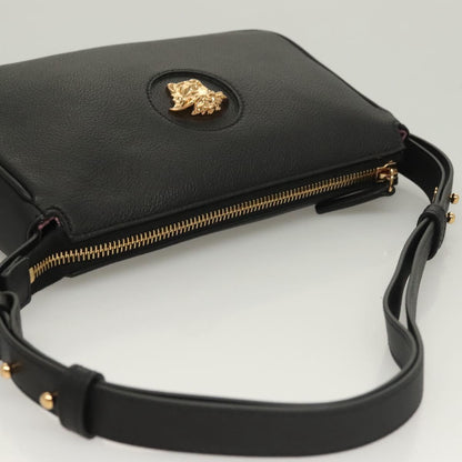 Versace Shoulder Bag Leather Black Gold