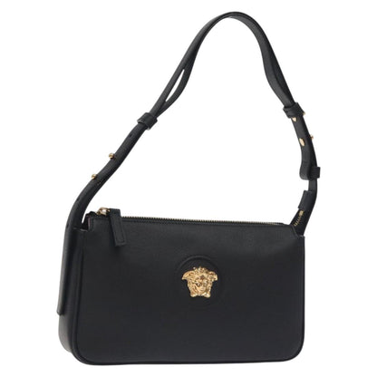 Versace Shoulder Bag Leather Black Gold