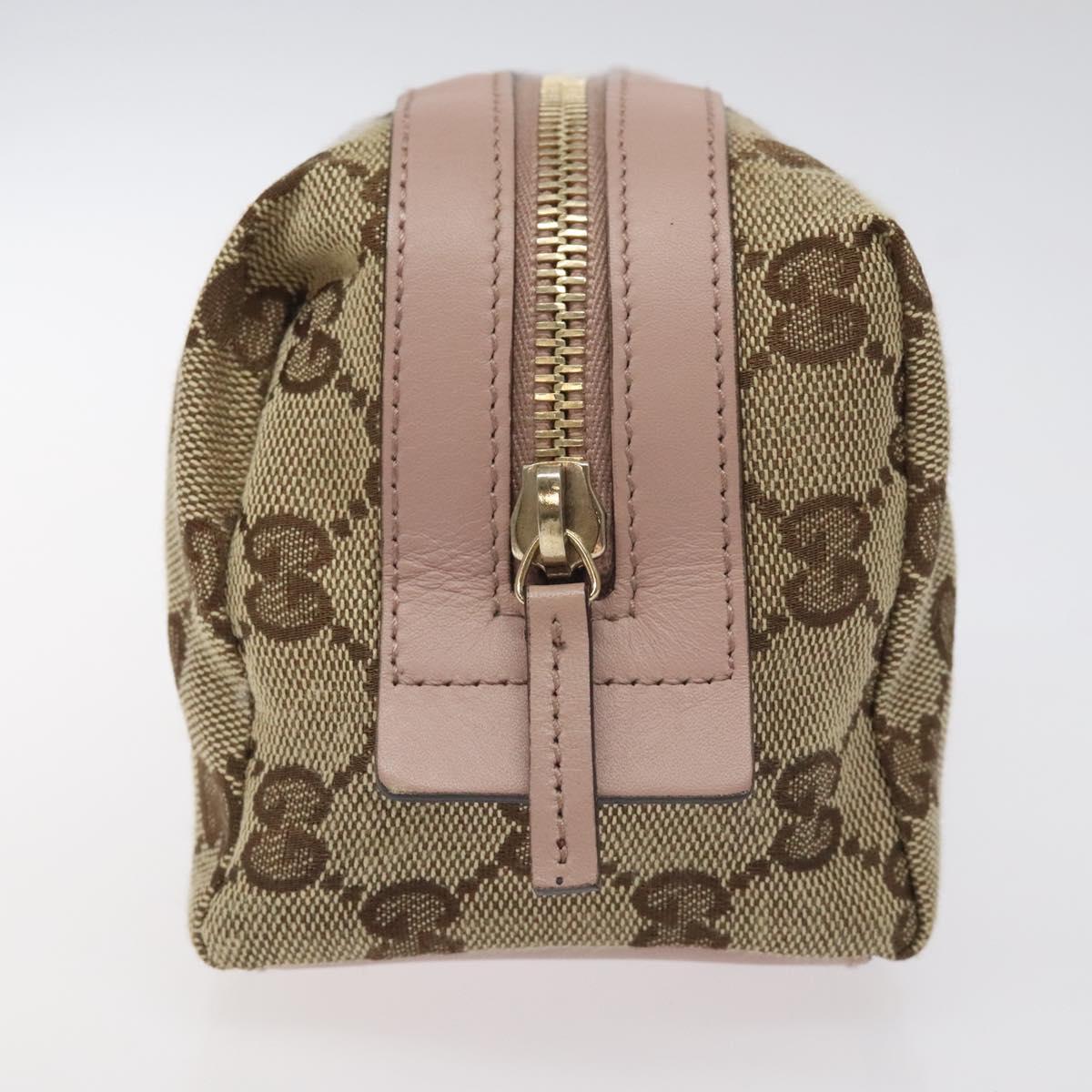 Gucci Gg Canvas Pouch Beige Gold 256636