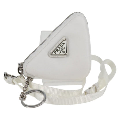 Prada Shoulder Bag Nylon White Silver