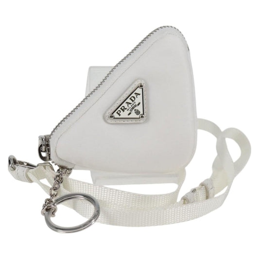 Prada Shoulder Bag Nylon White Silver