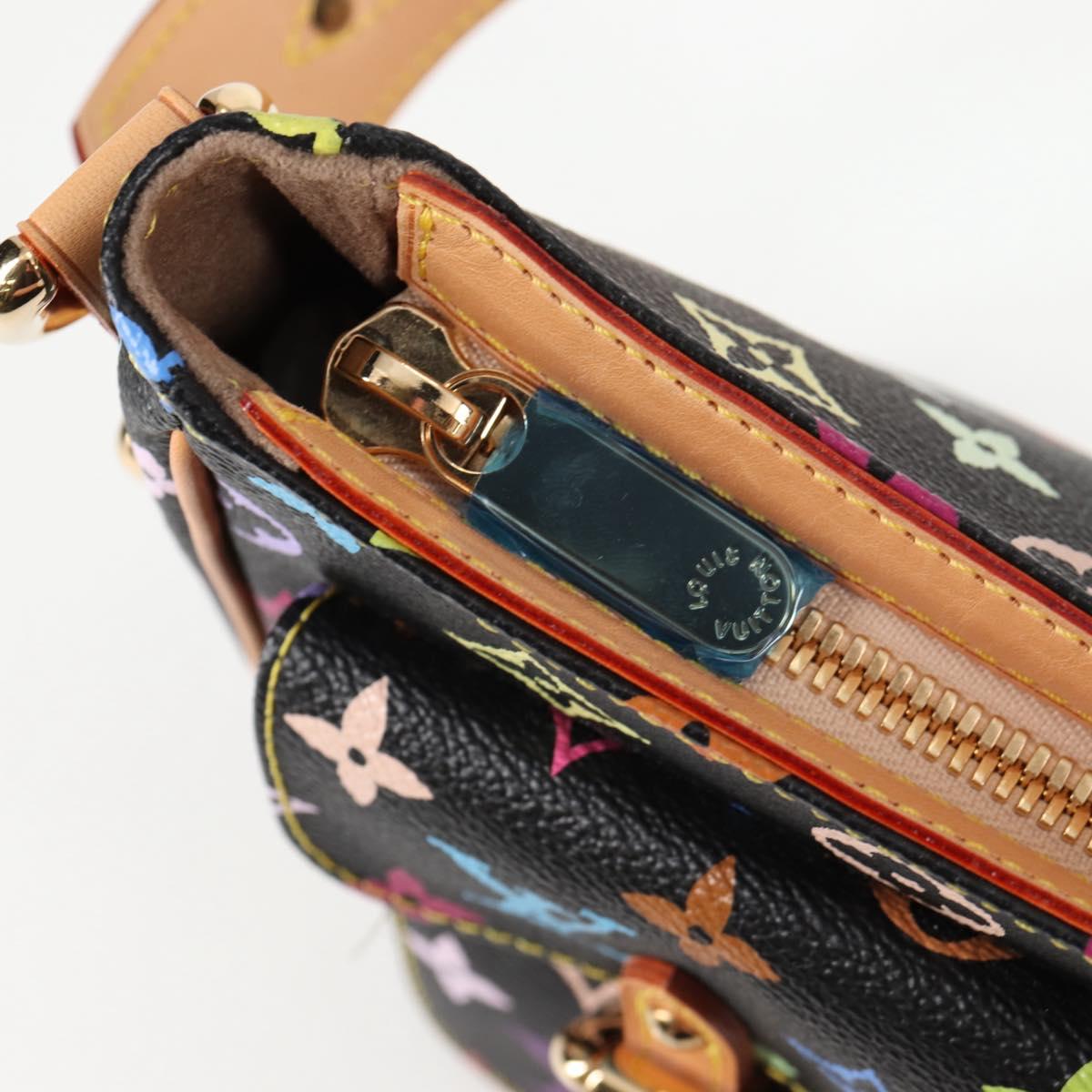 Louis Vuitton Monogram Multicolor Lodge Pm Hand Bag Black M40054 Lv