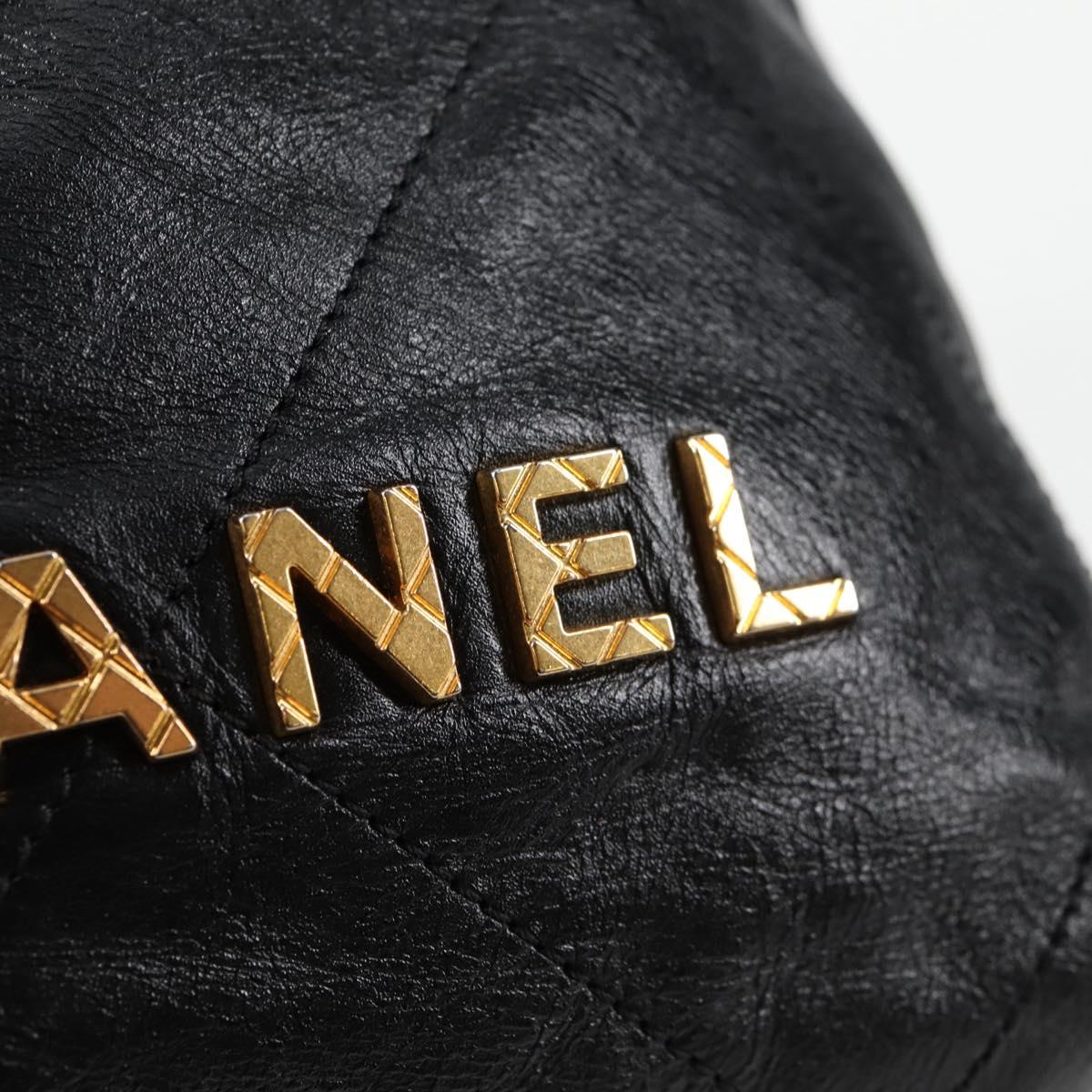 Chanel Chain Chanel 22 Shoulder Bag Leather Black Gold Cc