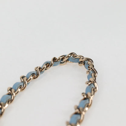 Chanel Matelasse Chain Shoulder Bag Lamb Skin Blue Gold Cc