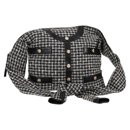 Chanel Girl Chanel Jacket Shoulder Bag Tweed Black White Cc
