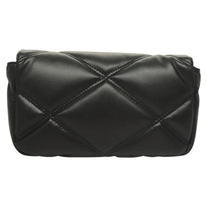Versace Chain Shoulder Bag Leather Black Gold