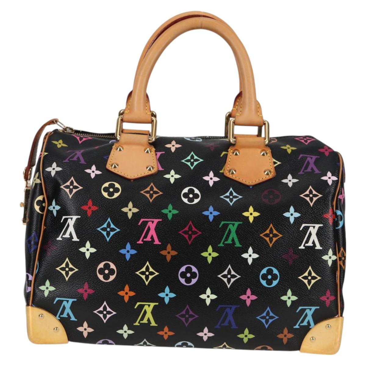 Louis Vuitton Monogram Multicolor Speedy 30 Hand Bag Black M92642