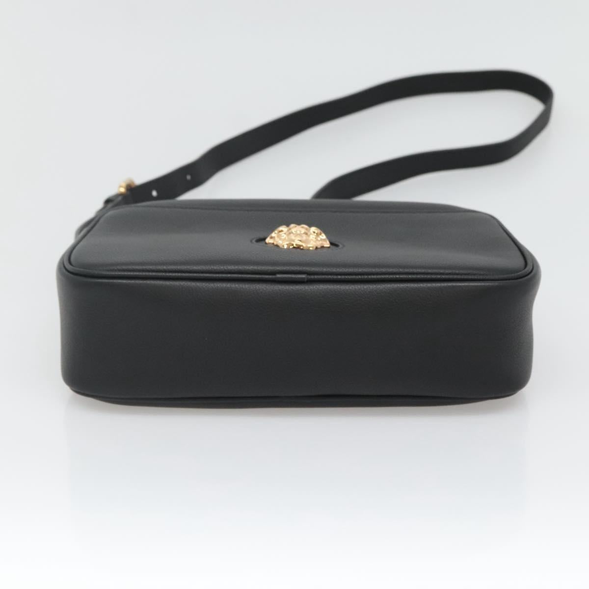 Versace Shoulder Bag Leather Black Gold