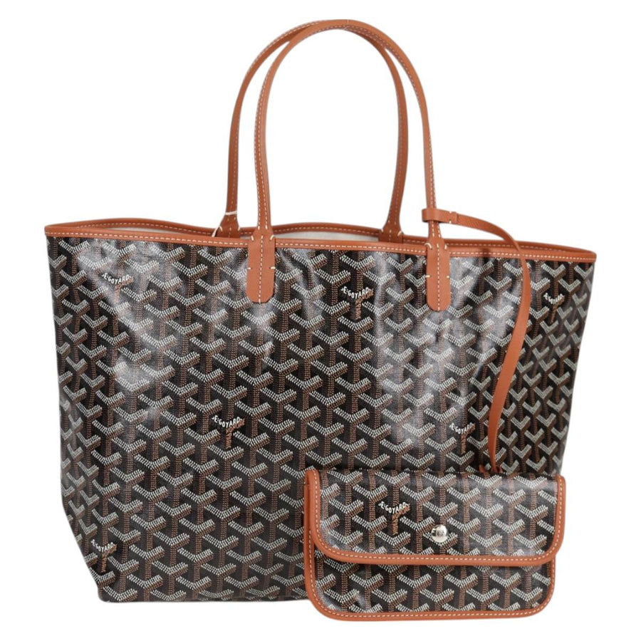 Goyard Herringbone Saint Louis Gm Tote Bag Pvc Black
