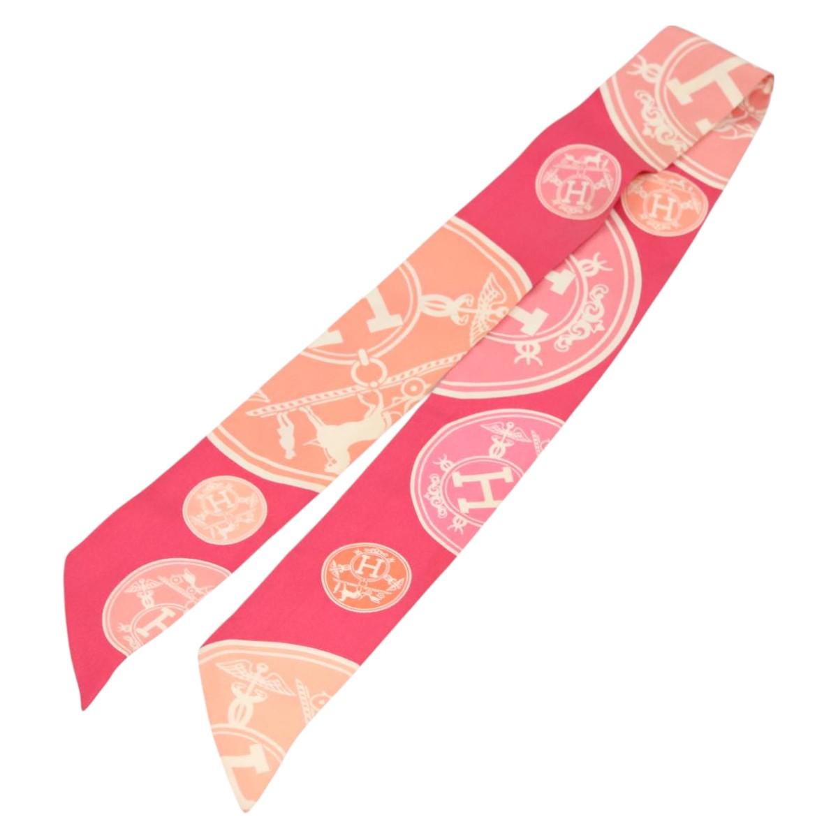 Hermes Twilly Scarf Silk Pink