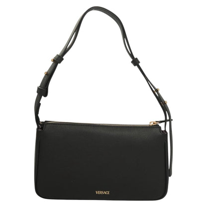 Versace Shoulder Bag Leather Black Gold