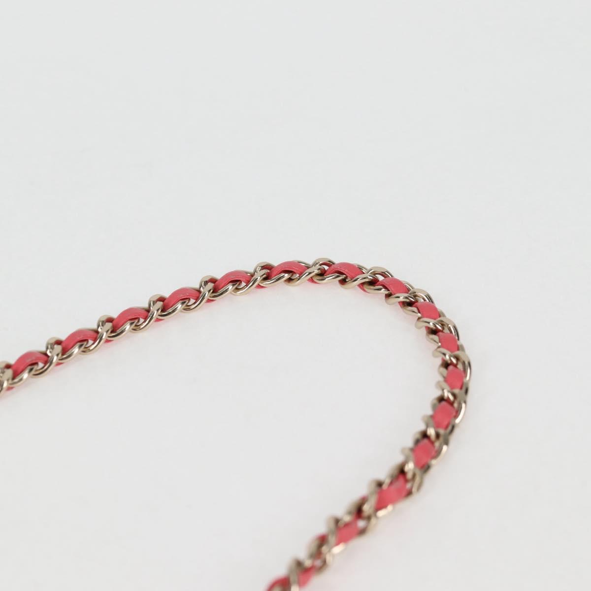 Chanel Chain Shoulder Bag Lamb Skin Pink Gold Cc