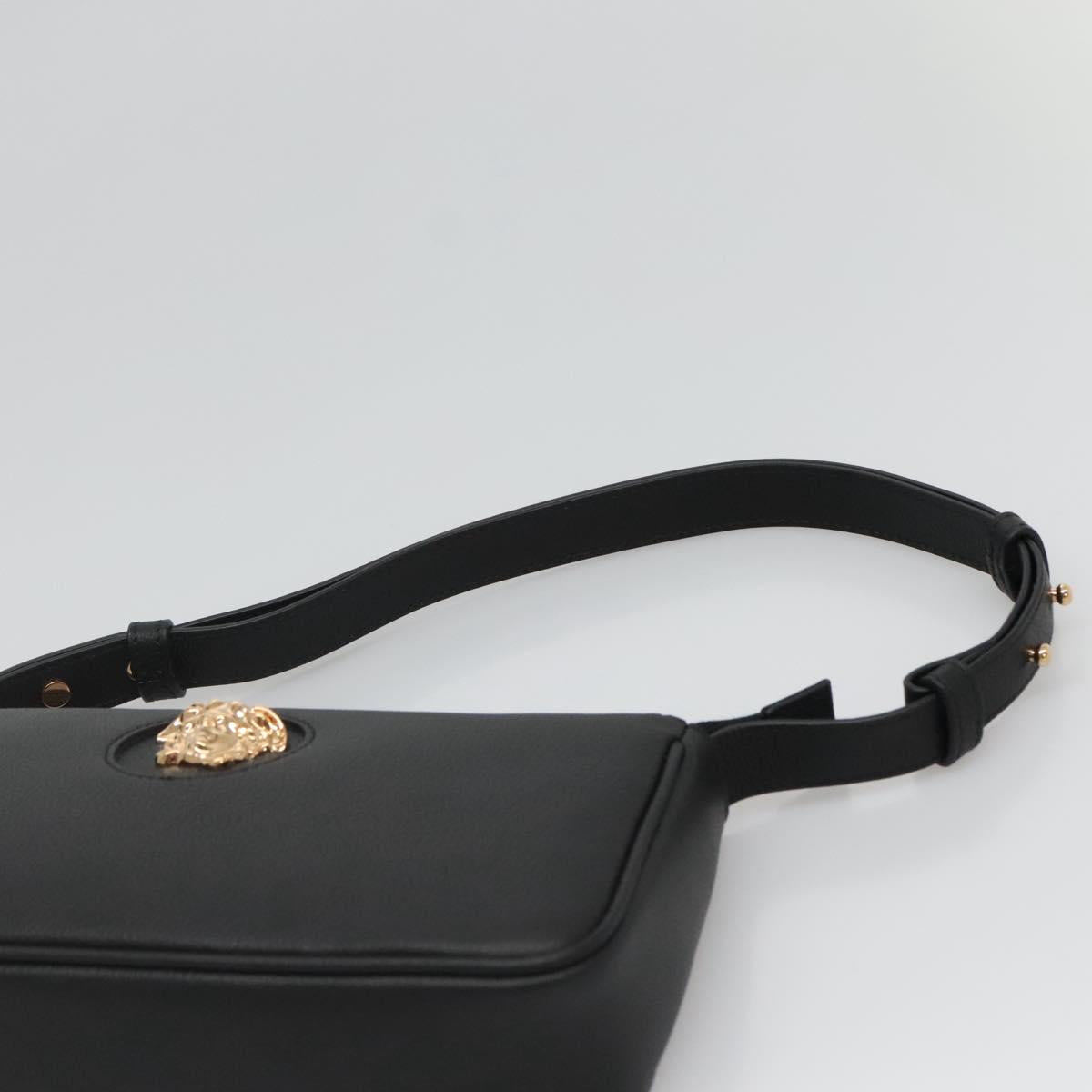 Versace Shoulder Bag Leather Black Gold