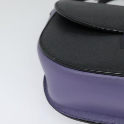 Celine Trotter Shoulder Bag Leather Purple Gold