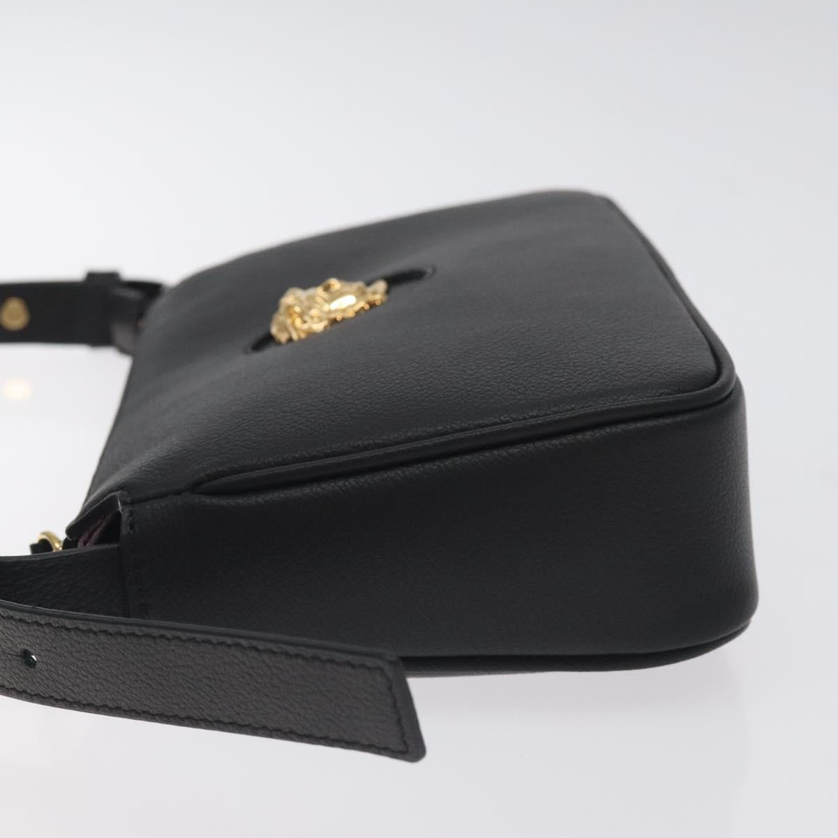 Versace Shoulder Bag Leather Black Gold