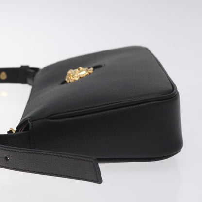 Versace Shoulder Bag Leather Black Gold