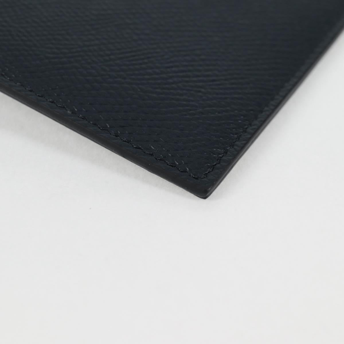 Celine Clutch Bag Leather Navy Silver 10b593-070
