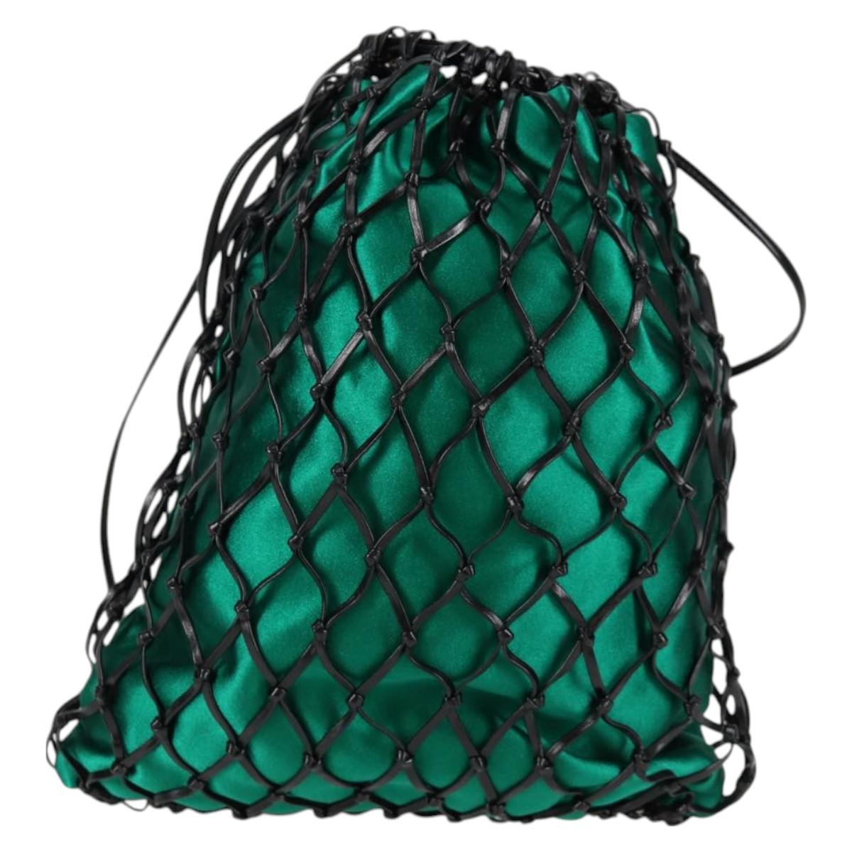 Prada Chain Shoulder Bag Satin Green