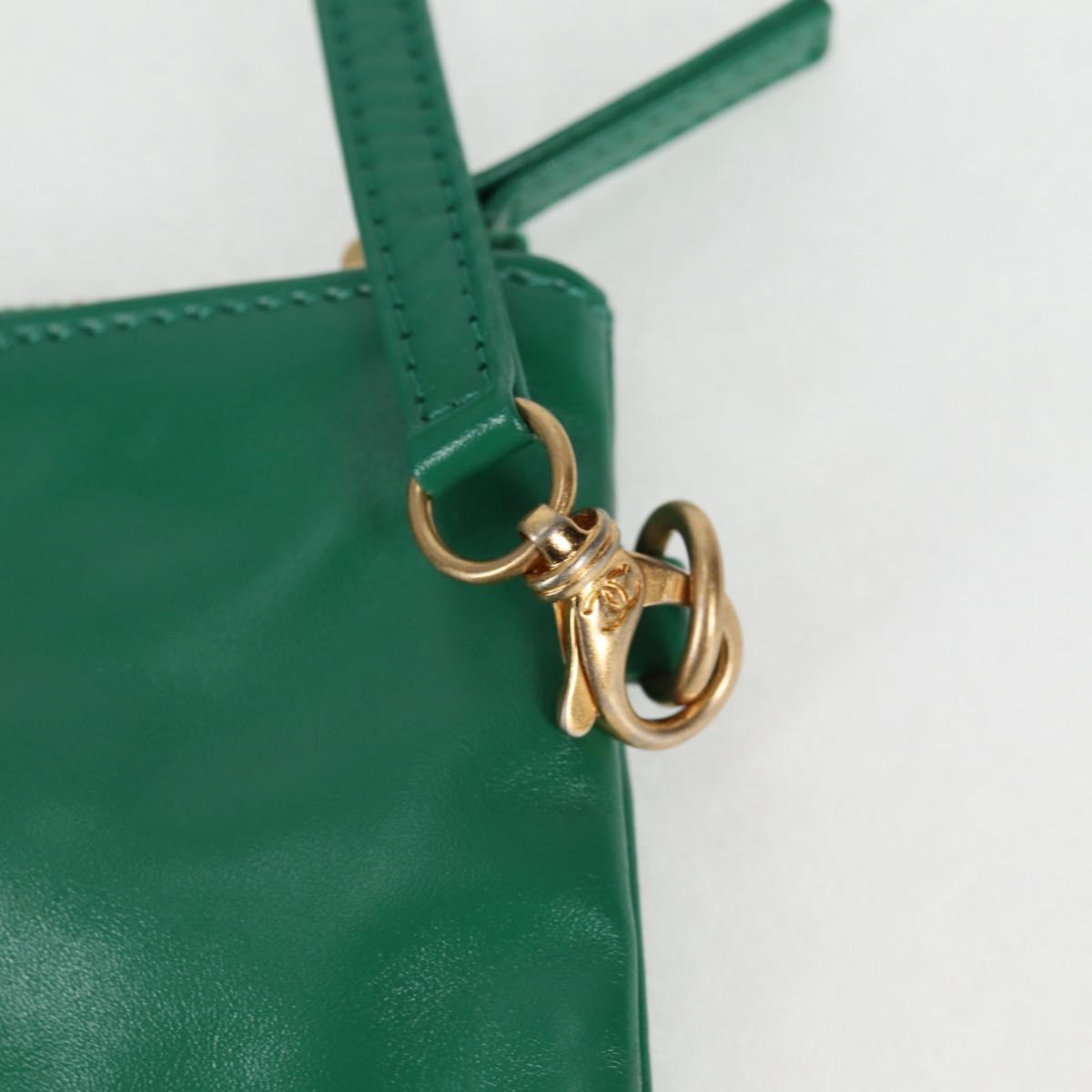 Chanel Chain Chanel 22 Shoulder Bag Lamb Skin Green Gold Cc