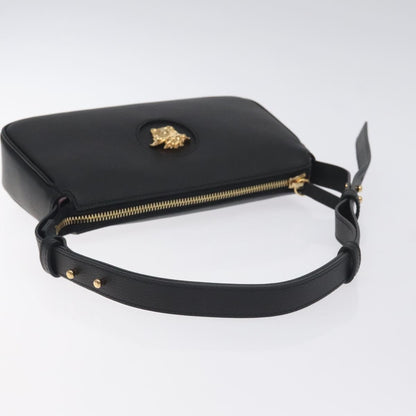 Versace Shoulder Bag Leather Black Gold