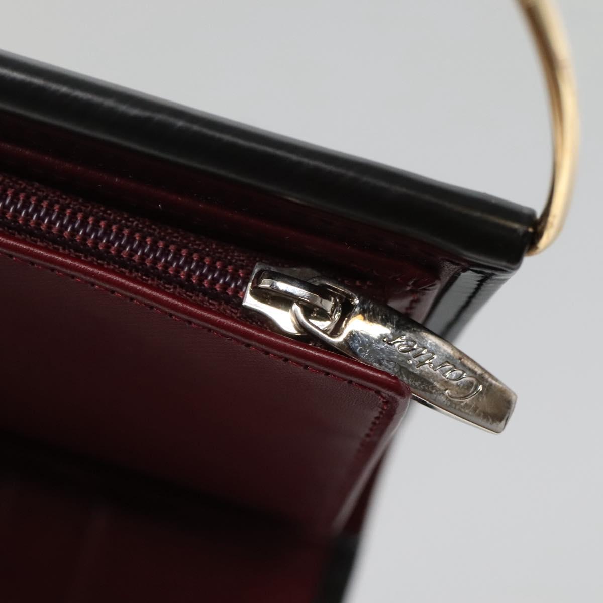 Cartier Trinity Wallet Bag Hand Bag Leather Black