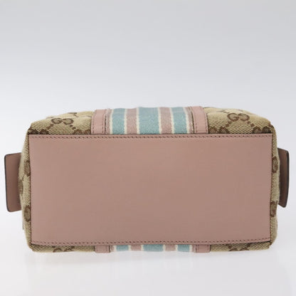Gucci Gg Canvas Pouch Beige Gold 256636