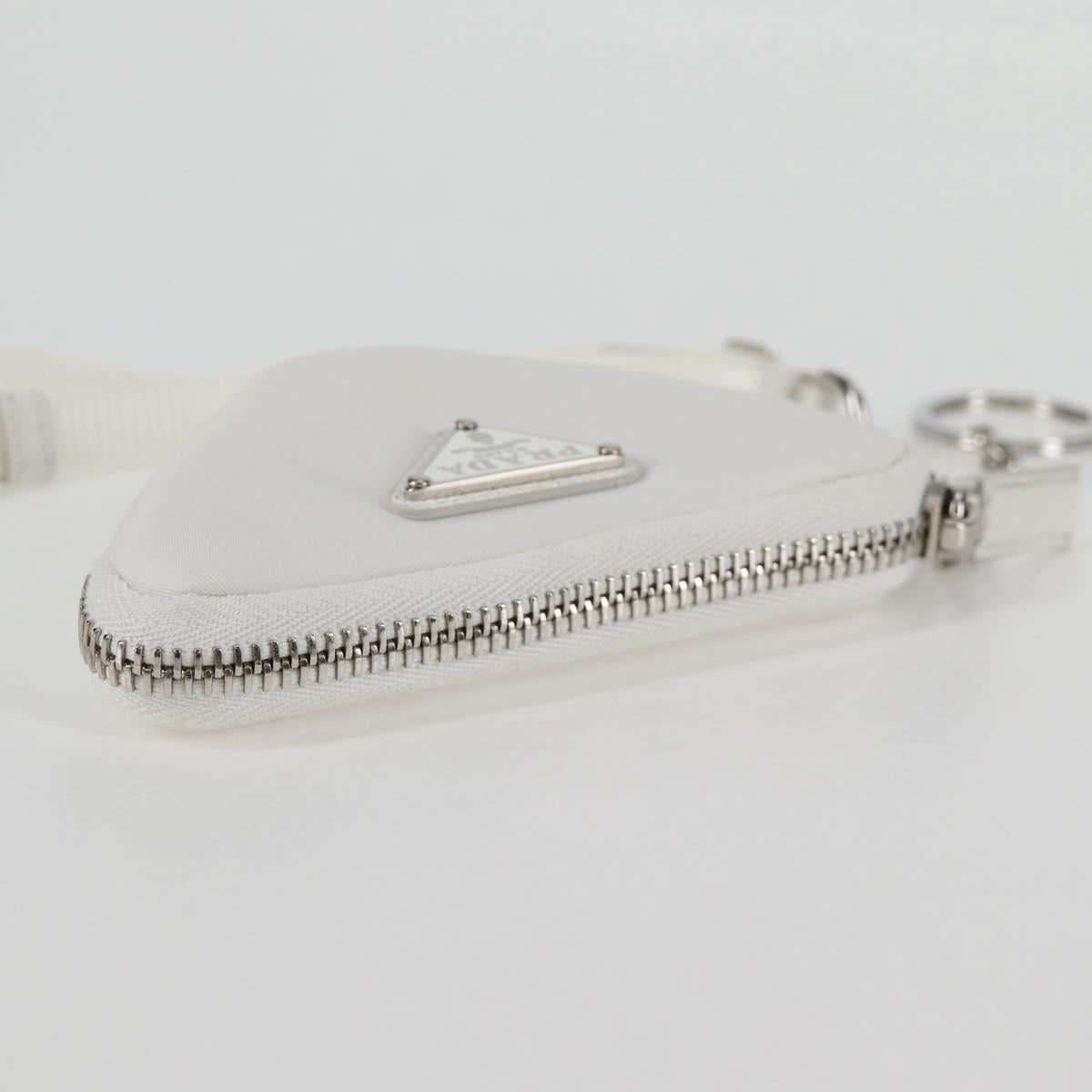 Prada Shoulder Bag Nylon White Silver