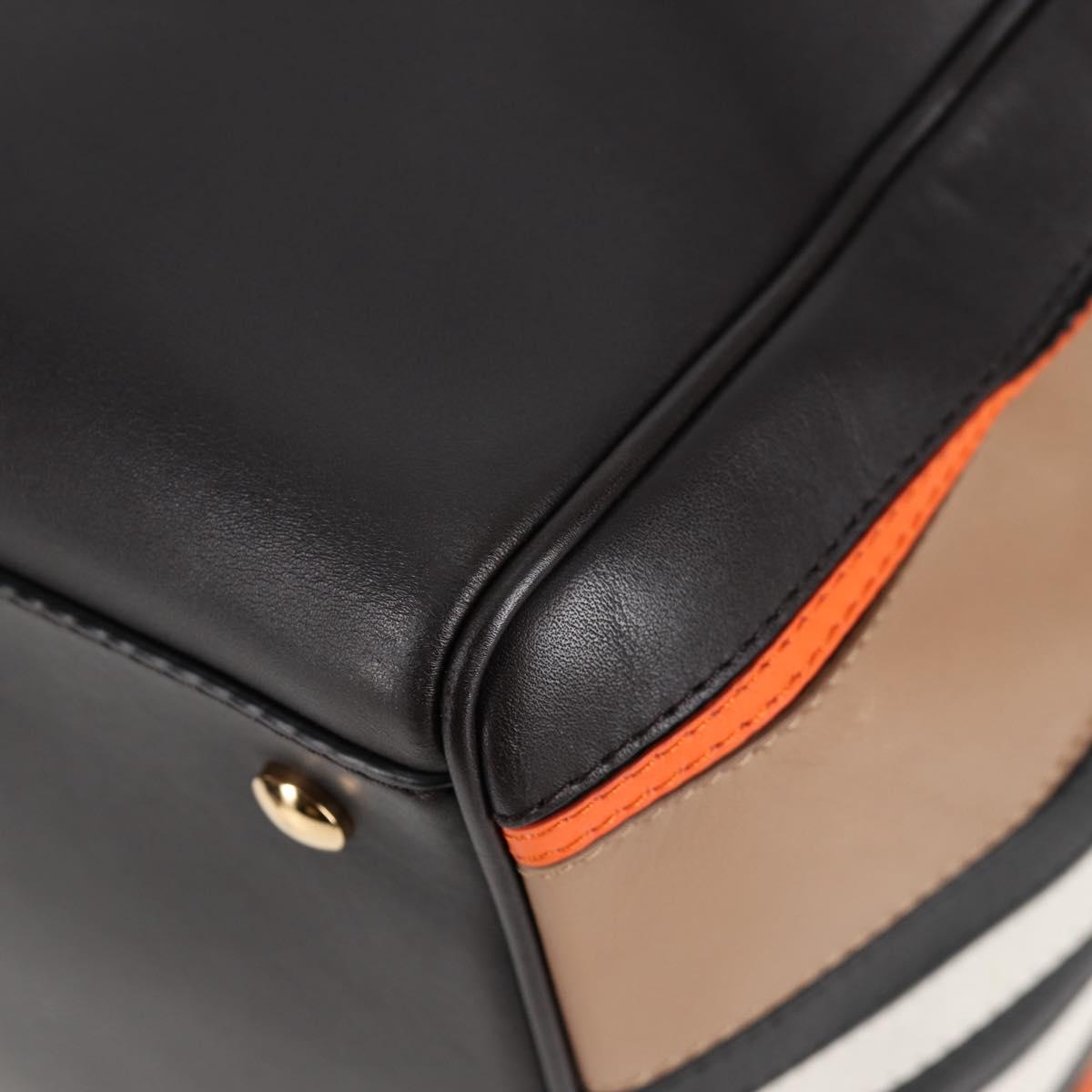 Burberry Hand Bag Leather 2WAY Black Gold