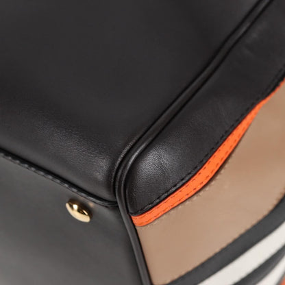 Burberry Hand Bag Leather 2WAY Black Gold