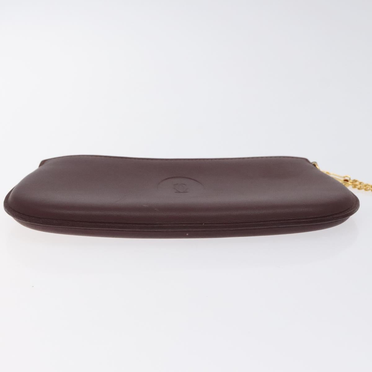 Cartier Must Line Chain Pouch Leather Bordeaux Gold