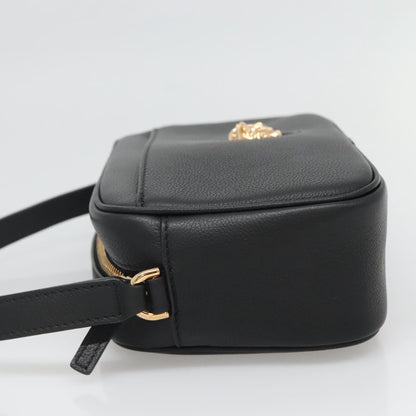 Versace Shoulder Bag Leather Black Gold