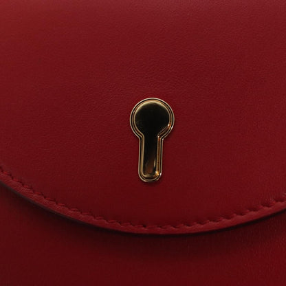 Bally Shoulder Bag Leather Red Gold