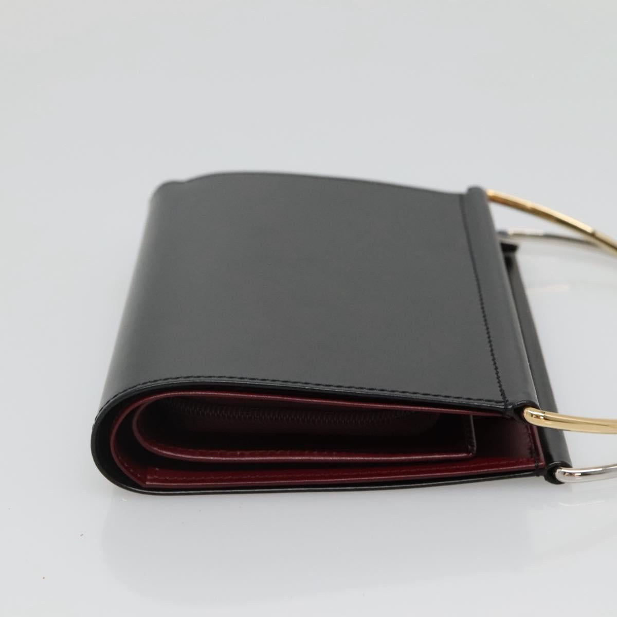 Cartier Trinity Wallet Bag Hand Bag Leather Black